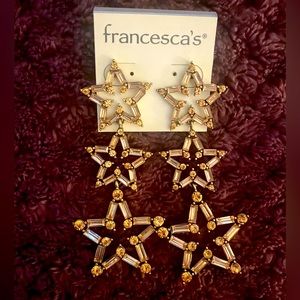 ⭐️NWT!⭐️ Francesca’s Gold Star-Drop Earrings